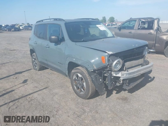 2017 Jeep Renegade Sport with VIN ZACCJBAB5HPF77358, listed as a IAAI auction lot 41988784 with 99,331 mi miles and . Bid and sale history available at carsss.com. Image 1.