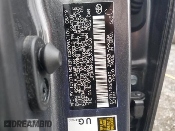 2020 Toyota Prius Prime LE with VIN JTDKARFP2L3133408, listed as a Copart auction lot 51582655 with 41,129 mi miles and Salvage Title. Bid and sale history available at carsss.com. Image 12.