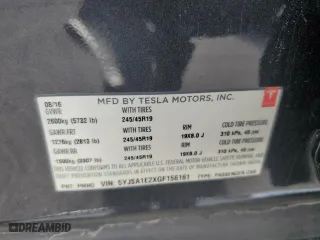 2016 Tesla Model S 90D with VIN 5YJSA1E2XGF156161, listed as a Copart auction lot 52332685 with 47,893 mi miles and Salvage Title. Bid and sale history available at carsss.com. Image 13.