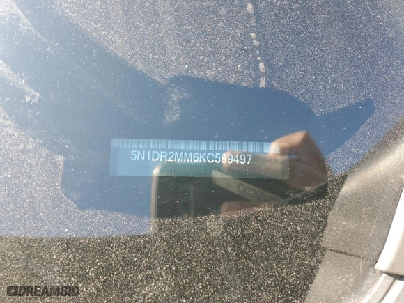 2019 Nissan Pathfinder S with VIN 5N1DR2MM6KC599497, listed as a Copart auction lot 46484605 with 105,924 mi miles and Salvage Title. Bid and sale history available at carsss.com. Image 15.