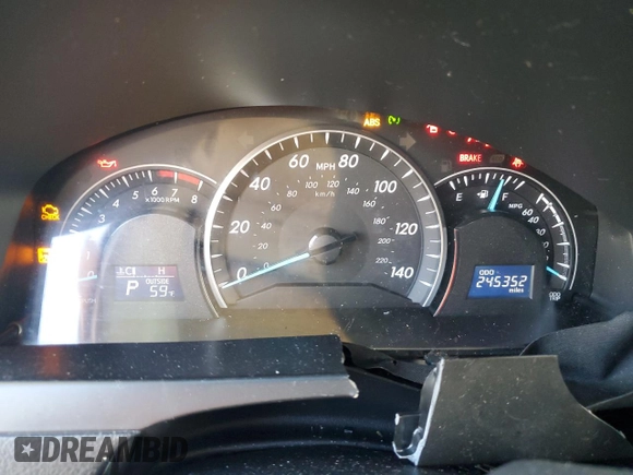 2012 Toyota Camry L with VIN 4T4BF1FK9CR168594, listed as a Copart auction lot 48526465 with 245,352 mi miles and Salvage Title. Bid and sale history available at DreamBid. Image 9.