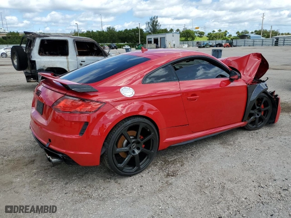 2022 Audi TT RS Coupe with VIN WUAASAFV8N1900592, listed as a Copart auction lot 74976084 with NaN miles and Salvage Title. Bid and sale history available at carsss.com. Image 3.