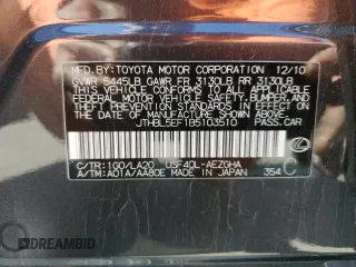 2011 Lexus LS 460 with VIN JTHBL5EF1B5103510, listed as a Copart auction lot 48377525 with 87,612 mi miles and Salvage title. Bid and sale history available at DreamBid. Image 15.