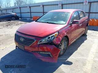 2015 Hyundai Sonata 2.4L Sport with VIN 5NPE34AF7FH240729, listed as a IAAI auction lot 41636930 with 88,446 mi miles. Bid and sale history available at carsss.com. Image 2.