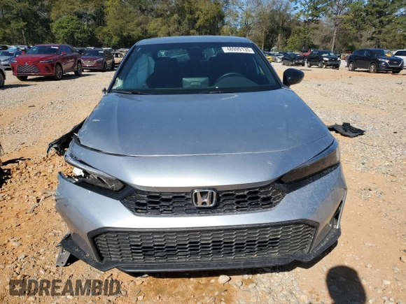 2025 Honda Civic Sport with VIN 2HGFE2F51SH542296, listed as a Copart auction lot 48999135 with 7,598 mi miles and Salvage title. Bid and sale history available at DreamBid. Image 5.