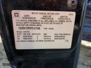 2000 Chevrolet Silverado 1500 LS with VIN 1GCEK19T6YE127546, listed as a Copart auction lot 41889855 with 279,517 mi miles and Salvage Title. Bid and sale history available at carsss.com. Image 12.