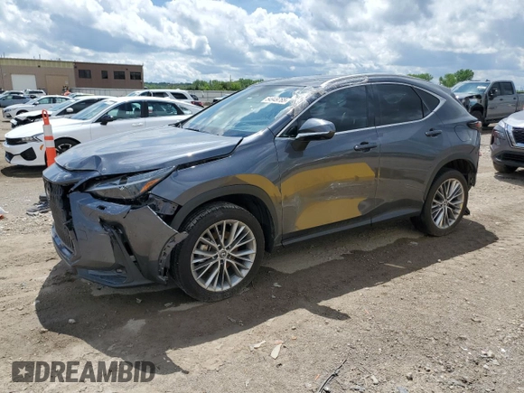 2023 Lexus NX 350 Luxury z VIN 2T2HGCEZXPC027533, wystawiony jako Copart lot #54949765 z przebiegiem Nie podano mil oraz Szkody całkowita. Historia ofert i sprzedaży dostępna na DreamBid. Obrazek 1.