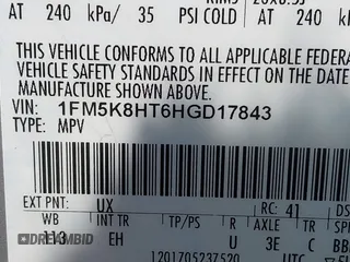 2017 Ford Explorer Platinum с VIN 1FM5K8HT6HGD17843, выставлен на аукционе IAAI как лот 42389653 с пробегом 135 820 миль миль и . История ставок и продаж доступна на DreamBid. Изображение 9.