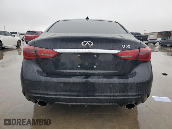 2021 Infiniti Q50 Luxe with VIN JN1EV7BP5MM706988, listed as a Copart auction lot 43010855 with 80,701 mi miles and Salvage title. Bid and sale history available at DreamBid. Image 6.