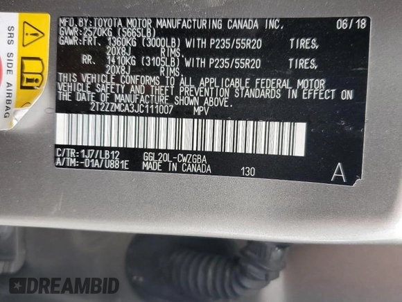 2018 Lexus RX with VIN 2T2ZZMCA3JC111007, listed as a Copart auction lot 81301383 with 19,016 mi miles and Non Repairable. Bid and sale history available at carsss.com. Image 13.