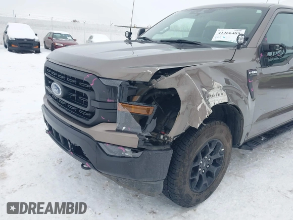 2023 Ford F-150 XL with VIN 1FTFW1E85PFA33757, listed as a IAAI auction lot 41266489 with 8,655 mi miles. Bid and sale history available at carsss.com. Image 6.