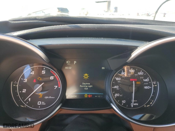 2017 Alfa Romeo Giulia Ti with VIN ZARFAECN9H7551998, listed as a Copart auction lot 42725885 with 109,434 mi miles and Salvage Title. Bid and sale history available at carsss.com. Image 9.