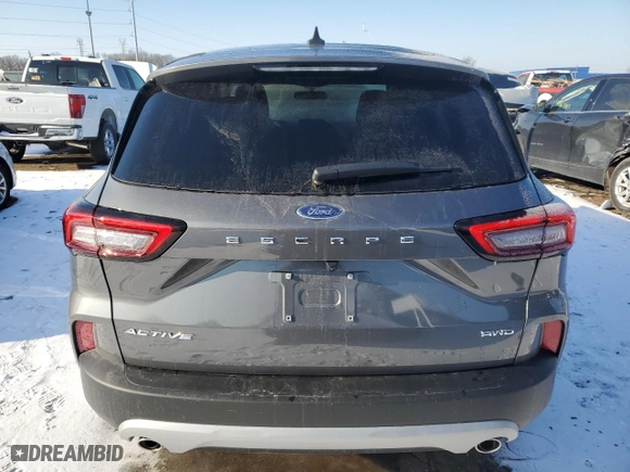 2024 Ford Escape Active with VIN 1FMCU9GN6RUA99299, listed as a Copart auction lot 43854225 with 1,896 mi miles and Salvage Title. Bid and sale history available at carsss.com. Image 6.