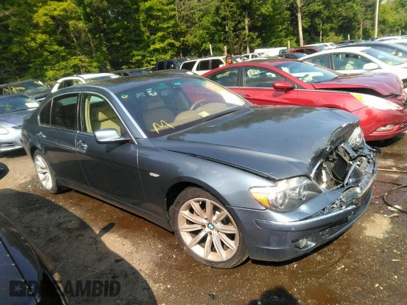 2008 BMW 7 Series 750Li with VIN WBAHN83568DT86869, listed as a IAAI auction lot 38915608 with 190,980 mi miles and . Bid and sale history available at carsss.com. Image 1.