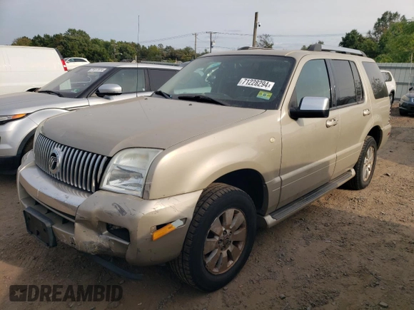 2006 Mercury Mountaineer Premier with VIN 4M2EU48896UJ08091, listed as a Copart auction lot 71228294 with 275,154 mi miles and Salvage Title. Bid and sale history available at carsss.com. Image 1.