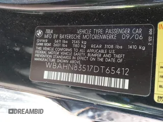 2007 BMW 7 Series 750Li with VIN WBAHN83517DT65412, listed as a IAAI auction lot 41400220 with 99,965 mi miles. Bid and sale history available at carsss.com. Image 9.