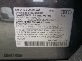 2020 Audi SQ5 Prestige with VIN WA1C4AFY7L2122247, listed as a Copart auction lot 39592664 with 49,551 mi miles and . Bid and sale history available at DreamBid. Image 13.