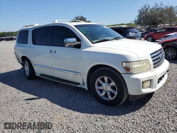 2007 Infiniti QX56 with VIN 5N3AA08AX7N802022, listed as a Copart auction lot 48762465 with 0 mi miles and Salvage Title. Bid and sale history available at carsss.com. Image 4.