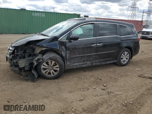 2015 Honda Odyssey EX-L with VIN 5FNRL5H61FB116578, listed as a Copart auction lot 53251415 with 148,497 mi miles and Salvage Title. Bid and sale history available at DreamBid. Image 1.