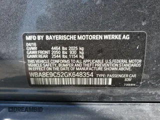 2016 BMW 3 Series 328i with VIN WBA8E9C52GK648354, listed as a Copart auction lot 49918115 with 100,954 mi miles and Salvage Title. Bid and sale history available at DreamBid. Image 13.