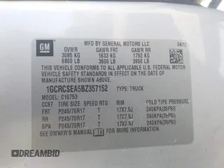2011 Chevrolet Silverado 1500 LT with VIN 1GCRCSEA5BZ357152, listed as a IAAI auction lot 42032921 with 137,090 mi miles and . Bid and sale history available at DreamBid. Image 9.