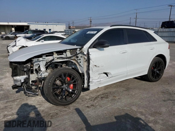 2023 Audi Q8 Premium Plus with VIN WA1BVBF18PD013694, listed as a Copart auction lot 76397744 with 16,763 mi miles and Salvage title. Bid and sale history available at DreamBid. Image 1.