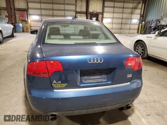 2005 Audi A4 3.2L with VIN WAUDG68E65A451450, listed as a Copart auction lot 88317535 with 172,772 mi miles and Salvage Title. Bid and sale history available at carsss.com. Image 6.