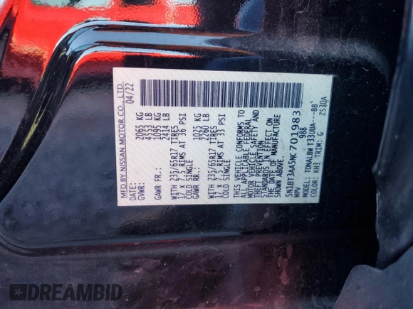 2022 Nissan Rogue S с VIN 5N1BT3AA5NC701983, выставлен на аукционе Copart как лот 40893864 с пробегом 48 557 миль миль и Списание • Salvage title. История ставок и продаж доступна на DreamBid. Изображение 13.