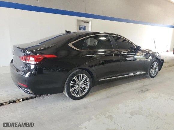 2018 Genesis G80 3.8L with VIN KMHGN4JEXJU232208, listed as a Copart auction lot 68684034 with 86,183 mi miles and Salvage Title. Bid and sale history available at carsss.com. Image 3.