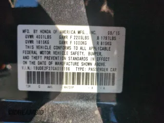 2016 Acura ILX z VIN 19UDE2F37GA019196, wystawiony jako Copart lot #53189695 z przebiegiem 143 077 mil mil oraz Szkody całkowita. Historia ofert i sprzedaży dostępna na DreamBid. Obrazek 13.
