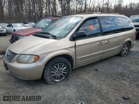 2001 Chrysler Town & Country Limited with VIN 2C8GP64L91R208692, listed as a Copart auction lot 49957205 with 0 mi miles and Salvage Title. Bid and sale history available at carsss.com. Image 1.