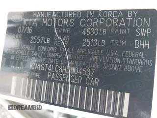 2017 Kia Optima z VIN KNAGT4LC8H5004537, wystawiony jako IAAI lot #42469956 z przebiegiem 101 669 mil mil oraz . Historia ofert i sprzedaży dostępna na DreamBid. Obrazek 9.