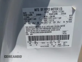 2011 Ford Escape Limited with VIN 1FMCU9EG5BKB08855, listed as a IAAI auction lot 42073027 with 145,471 mi miles and . Bid and sale history available at DreamBid. Image 9.