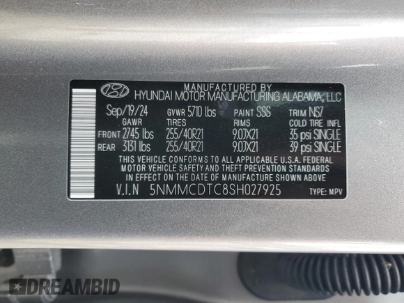2025 Genesis GV70 Sport z VIN 5NMMCDTC8SH027925, wystawiony jako Copart lot #54124675 z przebiegiem 846 mil mil oraz Nie do naprawy • Non repairable. Historia ofert i sprzedaży dostępna na DreamBid. Obrazek 12.
