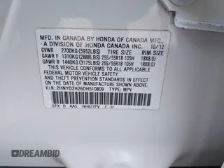 2013 Acura MDX with VIN 2HNYD2H26DH510809, listed as a IAAI auction lot 41812685 with 91,722 mi miles. Bid and sale history available at carsss.com. Image 9.