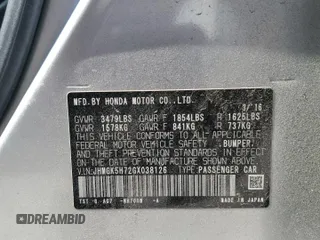 2016 Honda Fit EX with VIN JHMGK5H72GX038126, listed as a Copart auction lot 57327885 with 195,917 mi miles and Salvage title. Bid and sale history available at DreamBid. Image 12.