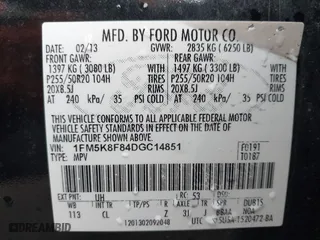 2013 Ford Explorer Limited with VIN 1FM5K8F84DGC14851, listed as a IAAI auction lot 41673589 with 158,194 mi miles. Bid and sale history available at carsss.com. Image 9.