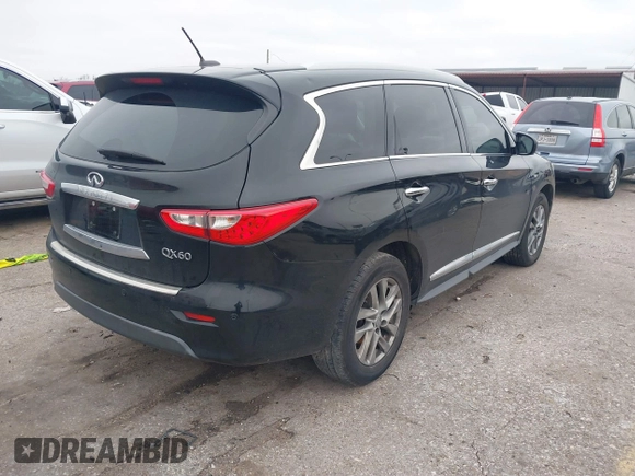 2014 Infiniti QX60 with VIN 5N1AL0MM4EC549212, listed as a IAAI auction lot 41618713 with 100,039 mi miles. Bid and sale history available at carsss.com. Image 4.