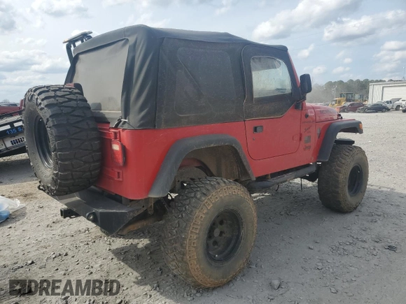 1997 Jeep Wrangler SE with VIN 1J4FY29PXVP415639, listed as a Copart auction lot 47556925 with 134,756 mi miles and Salvage Title. Bid and sale history available at carsss.com. Image 3.