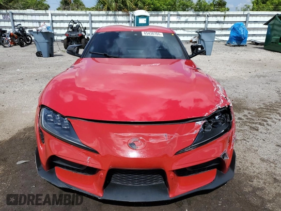 2020 Toyota GR Supra 3.0 with VIN WZ1DB4C09LW026422, listed as a Copart auction lot 65438704 with 58,505 mi miles and Salvage Title. Bid and sale history available at carsss.com. Image 5.