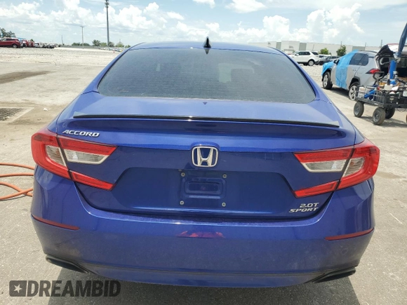 2021 Honda Accord Sport with VIN 1HGCV2F30MA023761, listed as a Copart auction lot 60331485 with 45,242 mi miles and Salvage title. Bid and sale history available at DreamBid. Image 6.