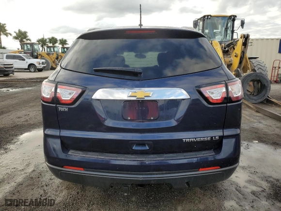 2015 Chevrolet Traverse LS with VIN 1GNKRFED6FJ113457, listed as a Copart auction lot 44278145 with 0 mi miles and Salvage Title. Bid and sale history available at carsss.com. Image 6.