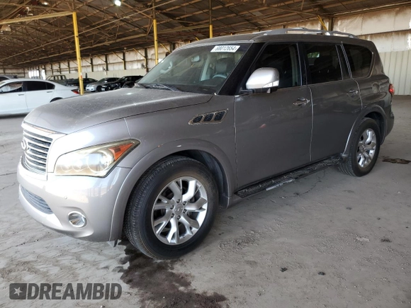 2012 Infiniti QX56 7-passenger with VIN JN8AZ2NE1C9020532, listed as a Copart auction lot 68012654 with 141,470 mi miles and Salvage Title. Bid and sale history available at carsss.com. Image 1.