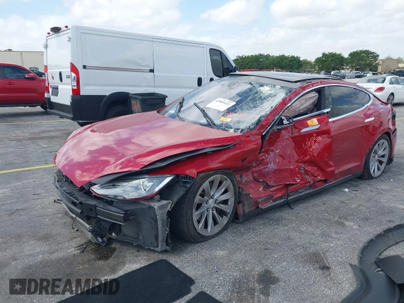 2016 Tesla Model S 70 with VIN 5YJSA1E16GF135833, listed as a IAAI auction lot 42084421 with 97,615 mi miles and . Bid and sale history available at DreamBid. Image 18.
