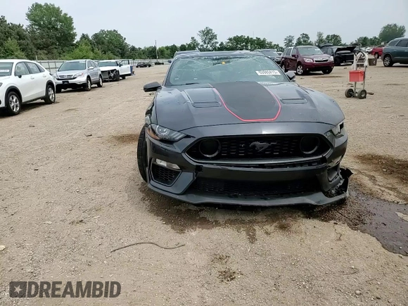 2023 Ford Mustang Mach 1 with VIN 1FA6P8R0XP5500368, listed as a Copart auction lot 59980415 with 20,408 mi miles and Salvage title. Bid and sale history available at DreamBid. Image 13.
