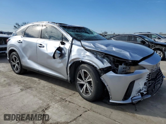 2023 Lexus RX with VIN JTJCHMAAXP2006579, listed as a Copart auction lot 45718945 with 0 mi miles and Salvage Title. Bid and sale history available at carsss.com. Image 4.