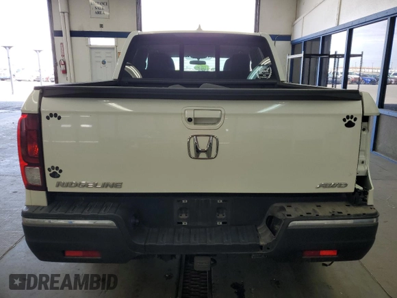 2019 Honda Ridgeline RTL with VIN 5FPYK3F52KB035040, listed as a Copart auction lot 58438815 with 35,635 mi miles and Salvage title. Bid and sale history available at DreamBid. Image 6.