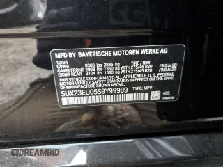 2025 BMW X5 xDrive40i with VIN 5UX23EU05S9Y99989, listed as a Copart auction lot 45664605 with 1,287 mi miles and Salvage Title. Bid and sale history available at carsss.com. Image 13.