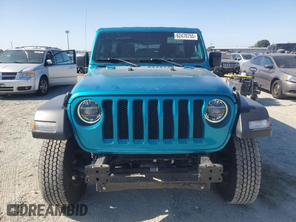 2020 Jeep Wrangler Unlimited Sport S with VIN 1C4HJXDG7LW110125, listed as a Copart auction lot 62470755 with 81,594 mi miles and Salvage title. Bid and sale history available at DreamBid. Image 5.