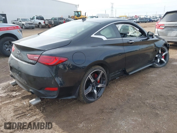 2021 Infiniti Q60 Red Sport 400 with VIN JN1FV7LL4MM560101, listed as a IAAI auction lot 41459579 with 29,340 mi miles and . Bid and sale history available at DreamBid. Image 4.